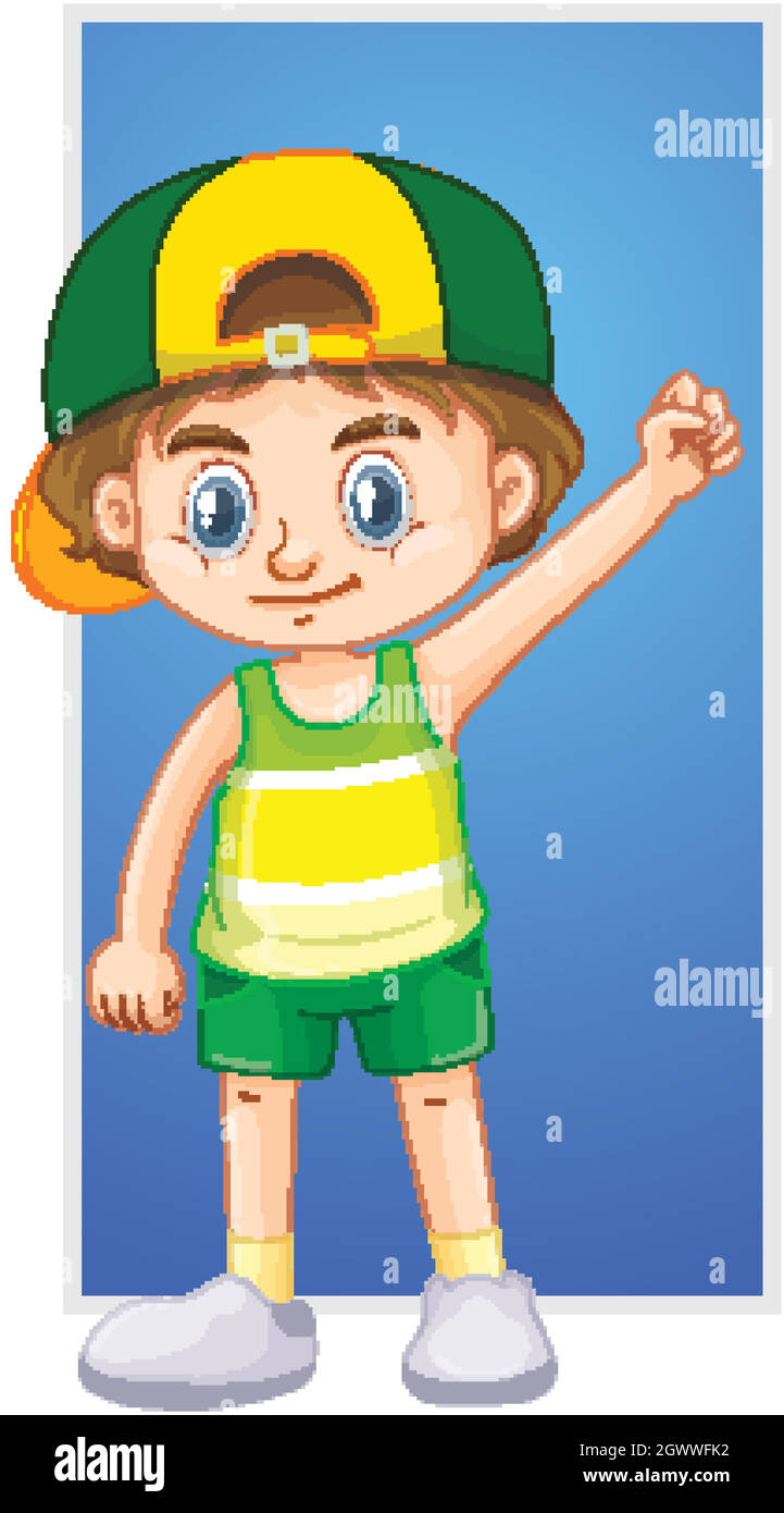 Joyeux garçon portant un chapeau Image Vectorielle Stock - Alamy