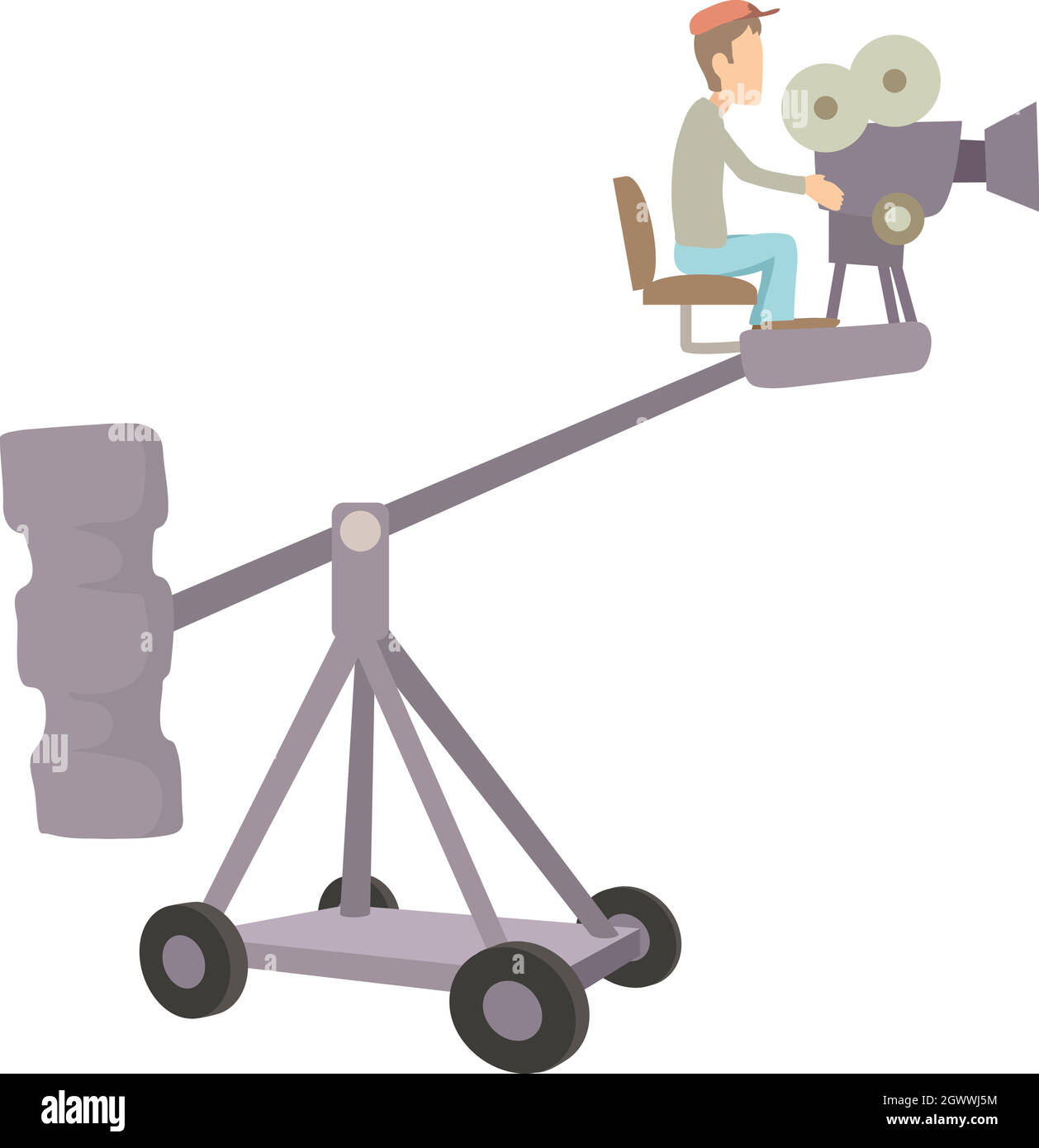 Icône Directeur de tournage difficile, cartoon style Illustration de Vecteur