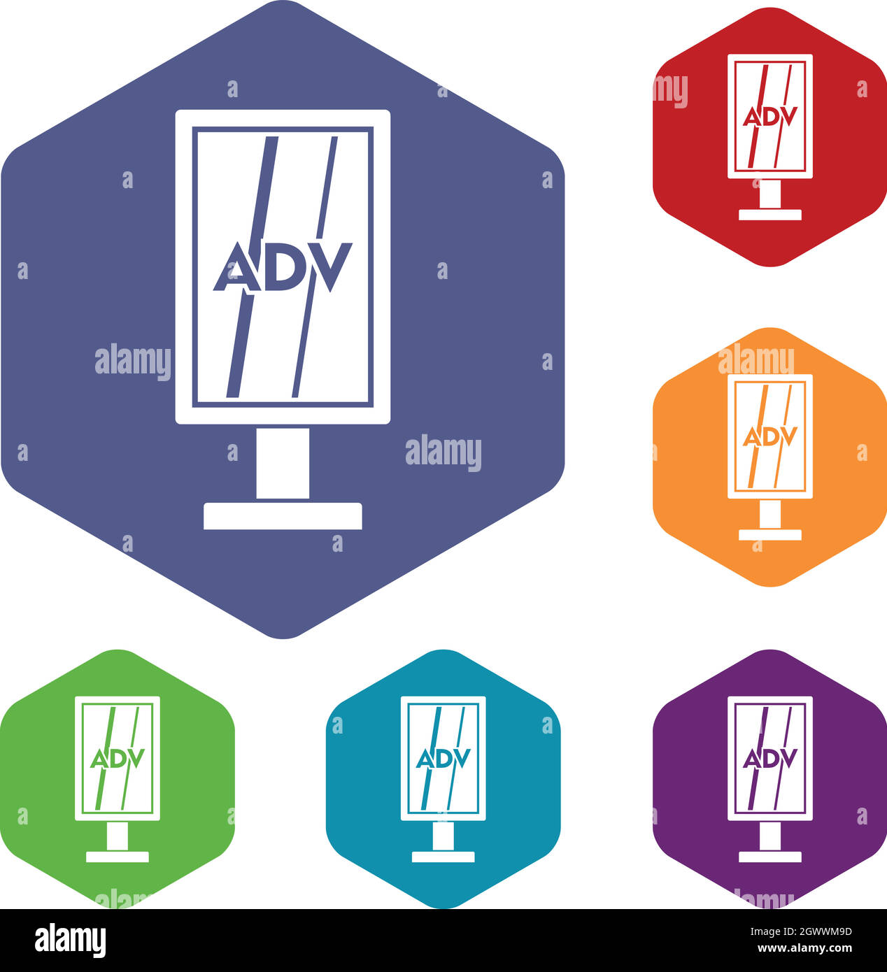 Stand publicitaire icons set Illustration de Vecteur