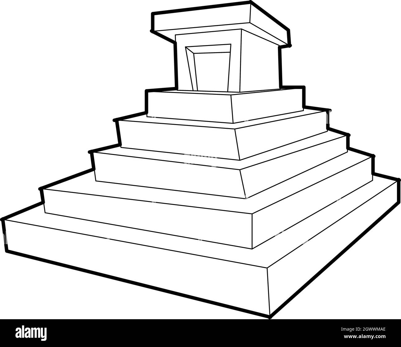 Château de l'Est, l'icône de style contour Illustration de Vecteur