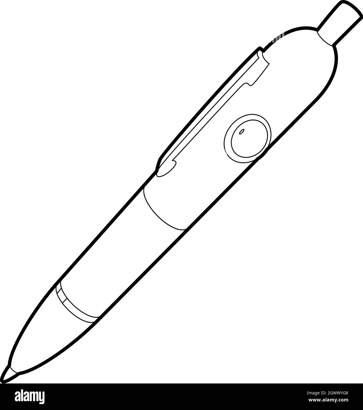 Stylo espion, icône de style contour Illustration de Vecteur