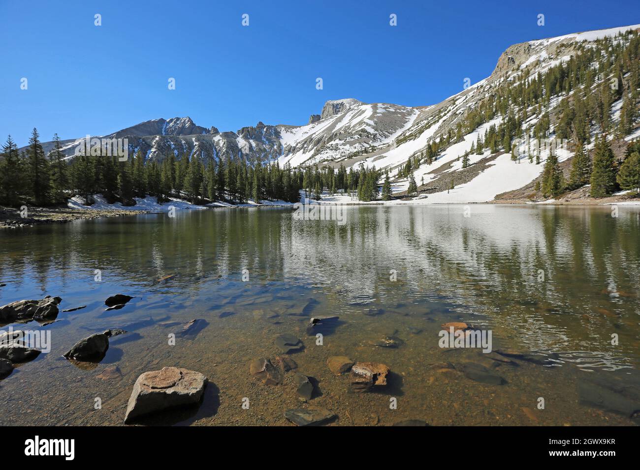 Panorama avec le lac Stella - Parc national de Great Basin, Nevada Banque D'Images