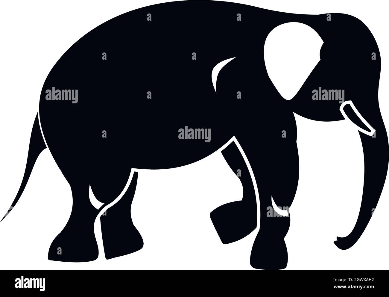 L'icône de l'éléphant, le style simple Illustration de Vecteur