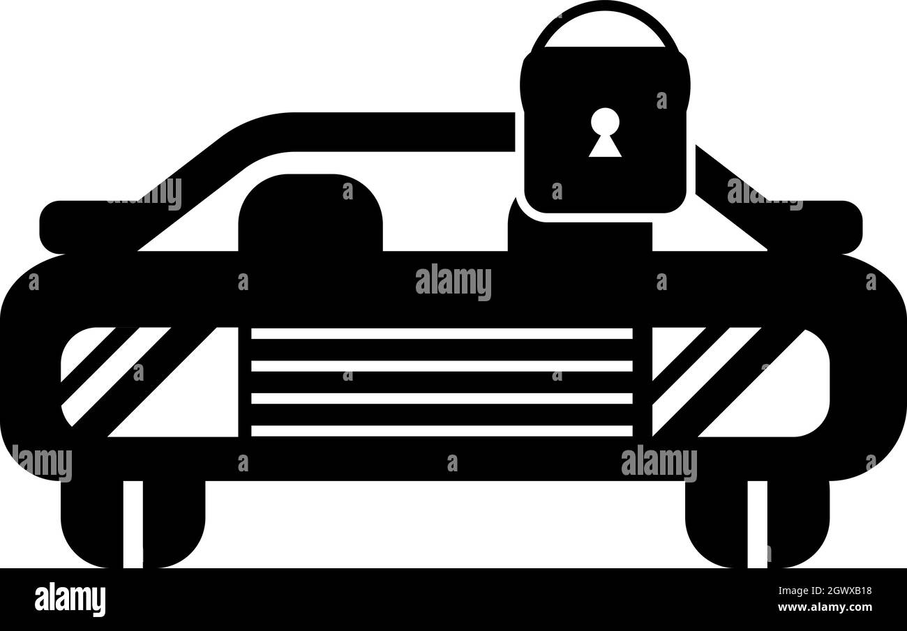 L'icône de verrouillage voiture , style simple. Illustration de Vecteur