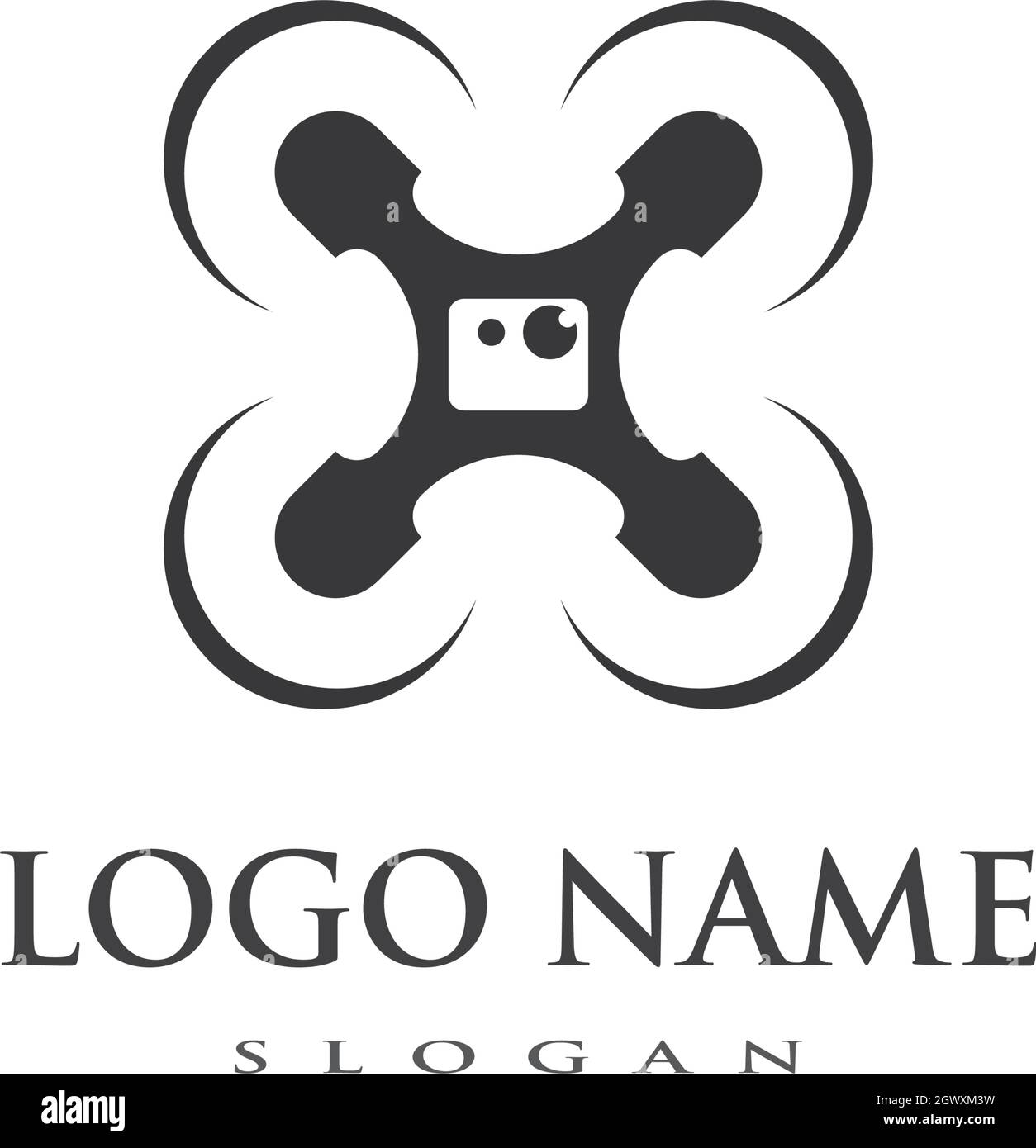 Modèle de vecteur de logo de drone Illustration de Vecteur