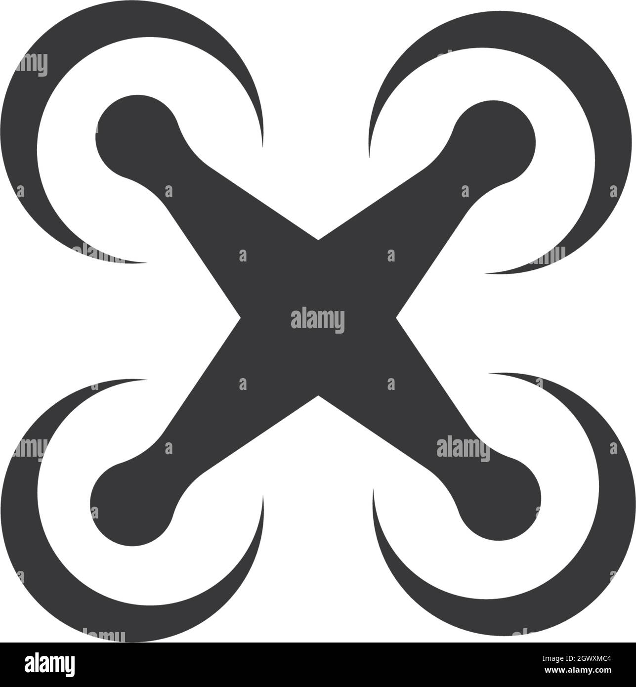 Modèle de vecteur de logo de drone Illustration de Vecteur