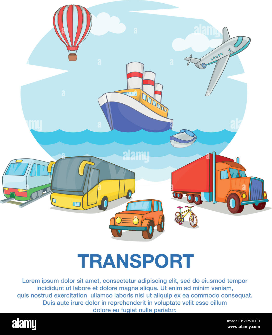 Types de transport concept, style cartoon Image Vectorielle Stock Alamy