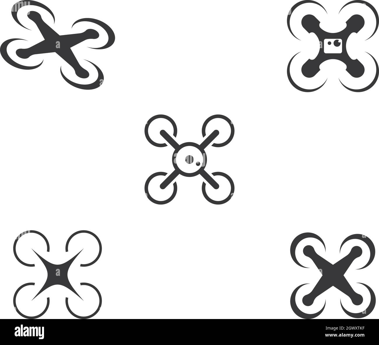 Modèle de vecteur de logo de drone Illustration de Vecteur