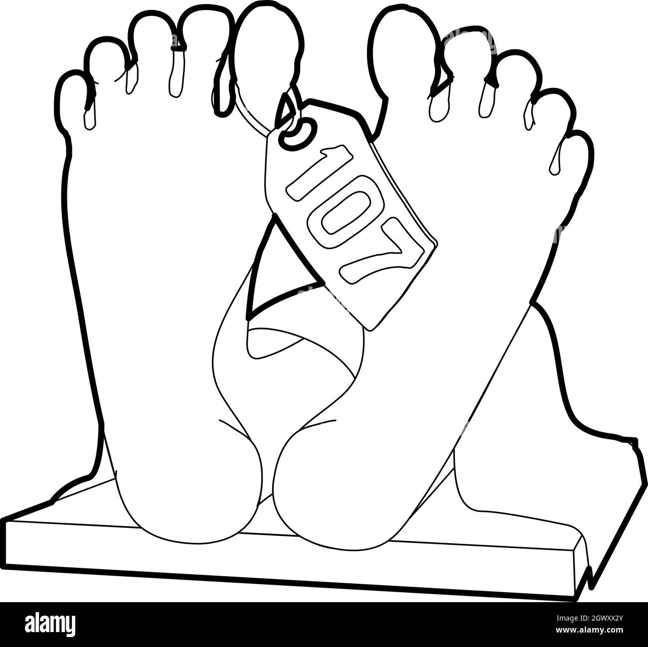 Corps Mort, icône de style contour Illustration de Vecteur