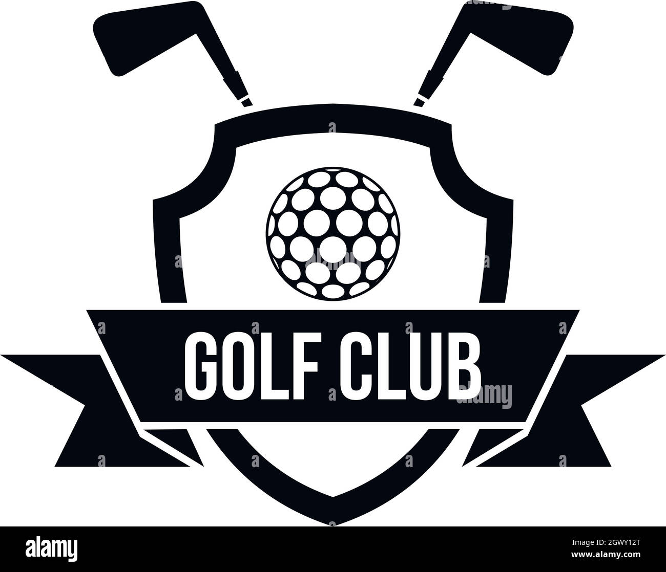 L'icône de l'emblème du club de golf, le style simple Illustration de Vecteur