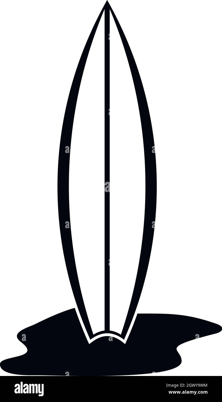 Surf Board, l'icône de style simple. Illustration de Vecteur