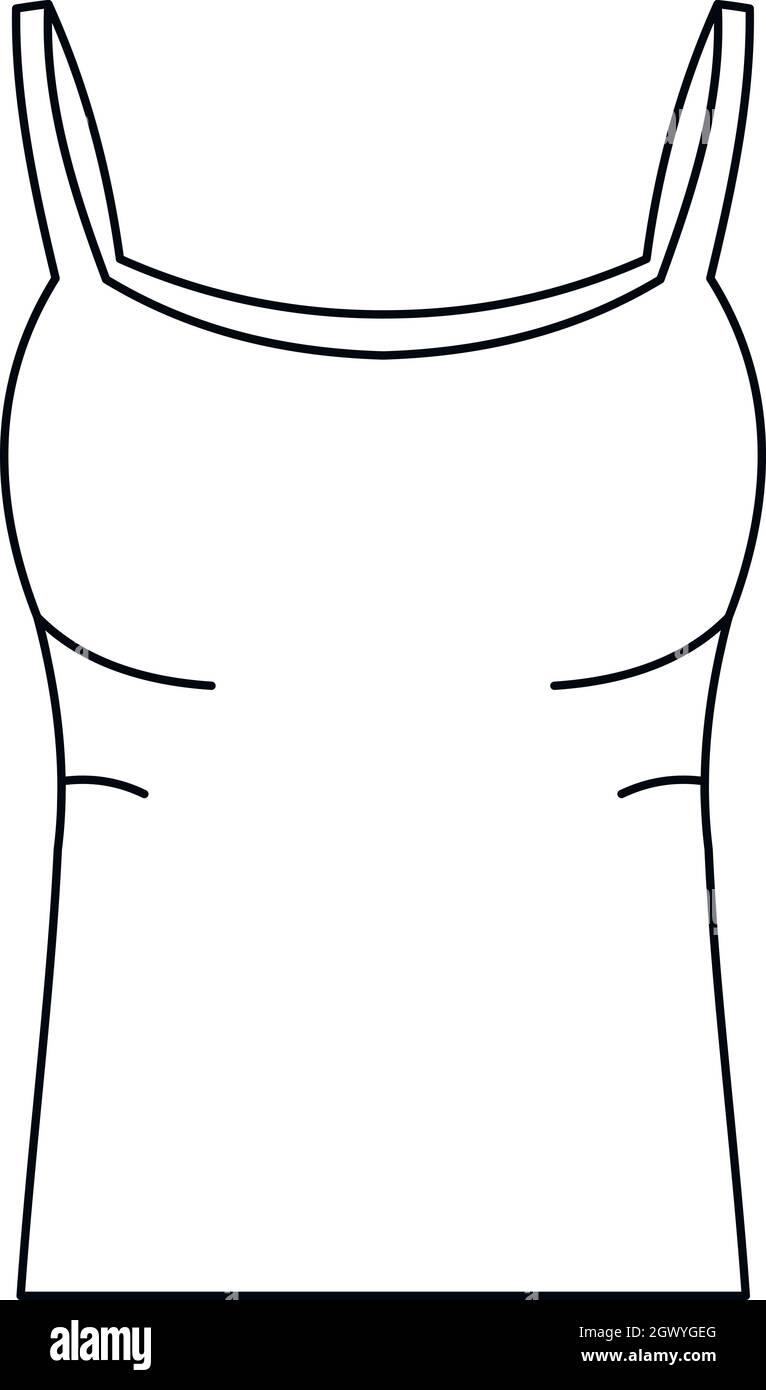 Tank top style du contour, icône Illustration de Vecteur