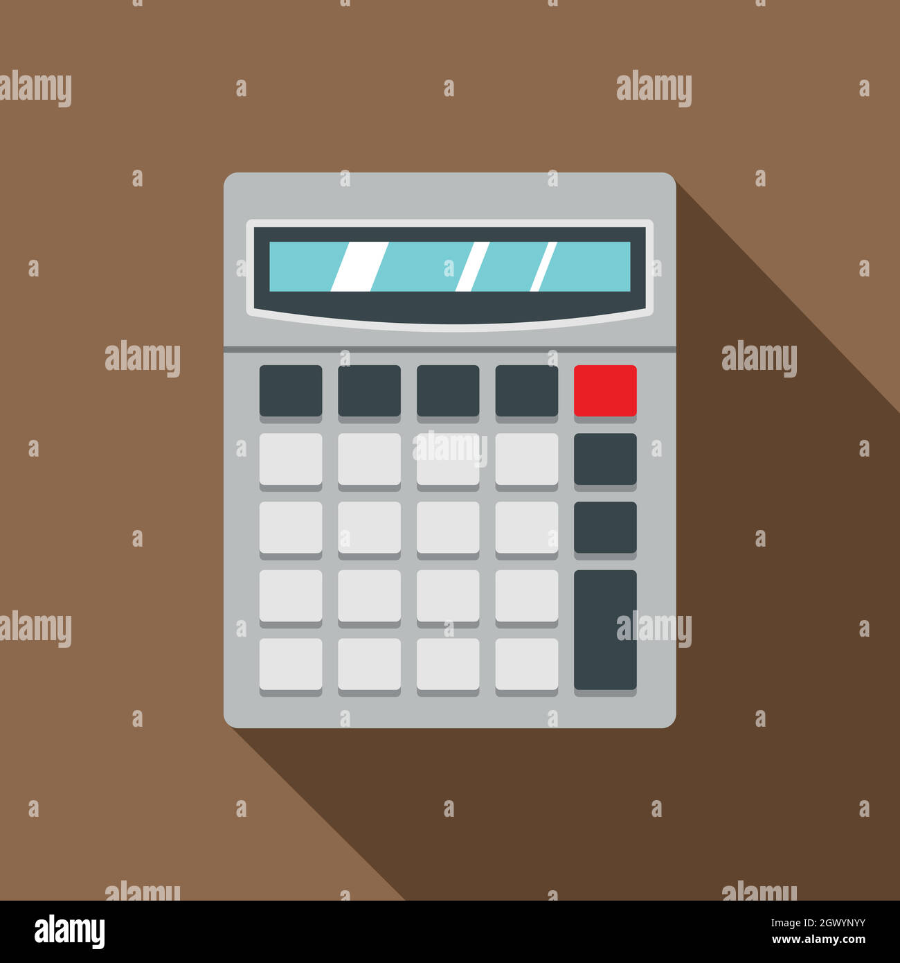 L'icône de la calculatrice, style plat Illustration de Vecteur