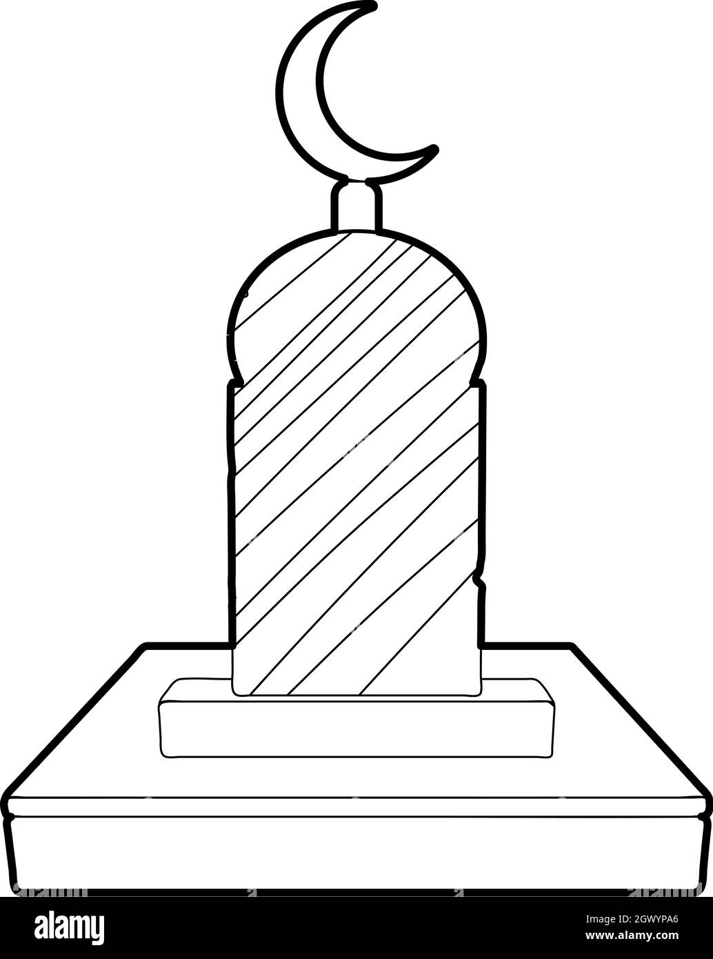 Tombe musulmane, l'icône de style contour Illustration de Vecteur