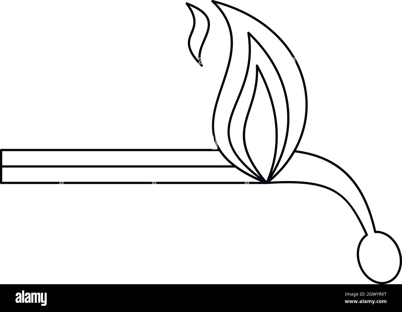 Match de gravure, l'icône de style contour Illustration de Vecteur