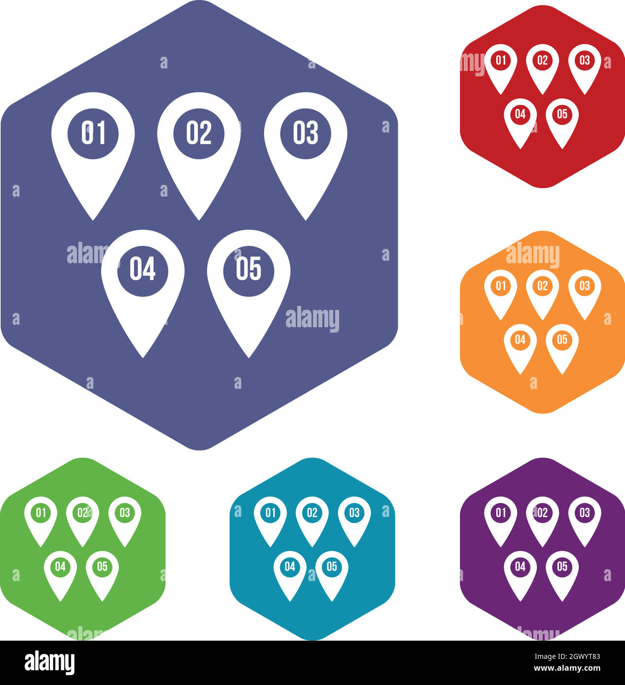 Marques pointeur icons set Illustration de Vecteur