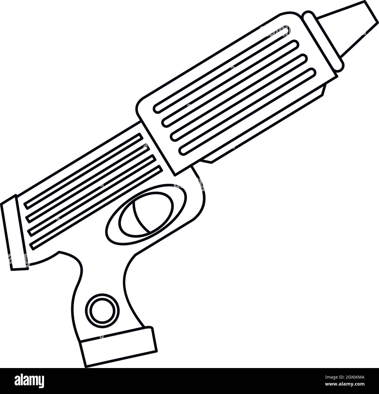 Canon à eau toy, icône de style contour Illustration de Vecteur