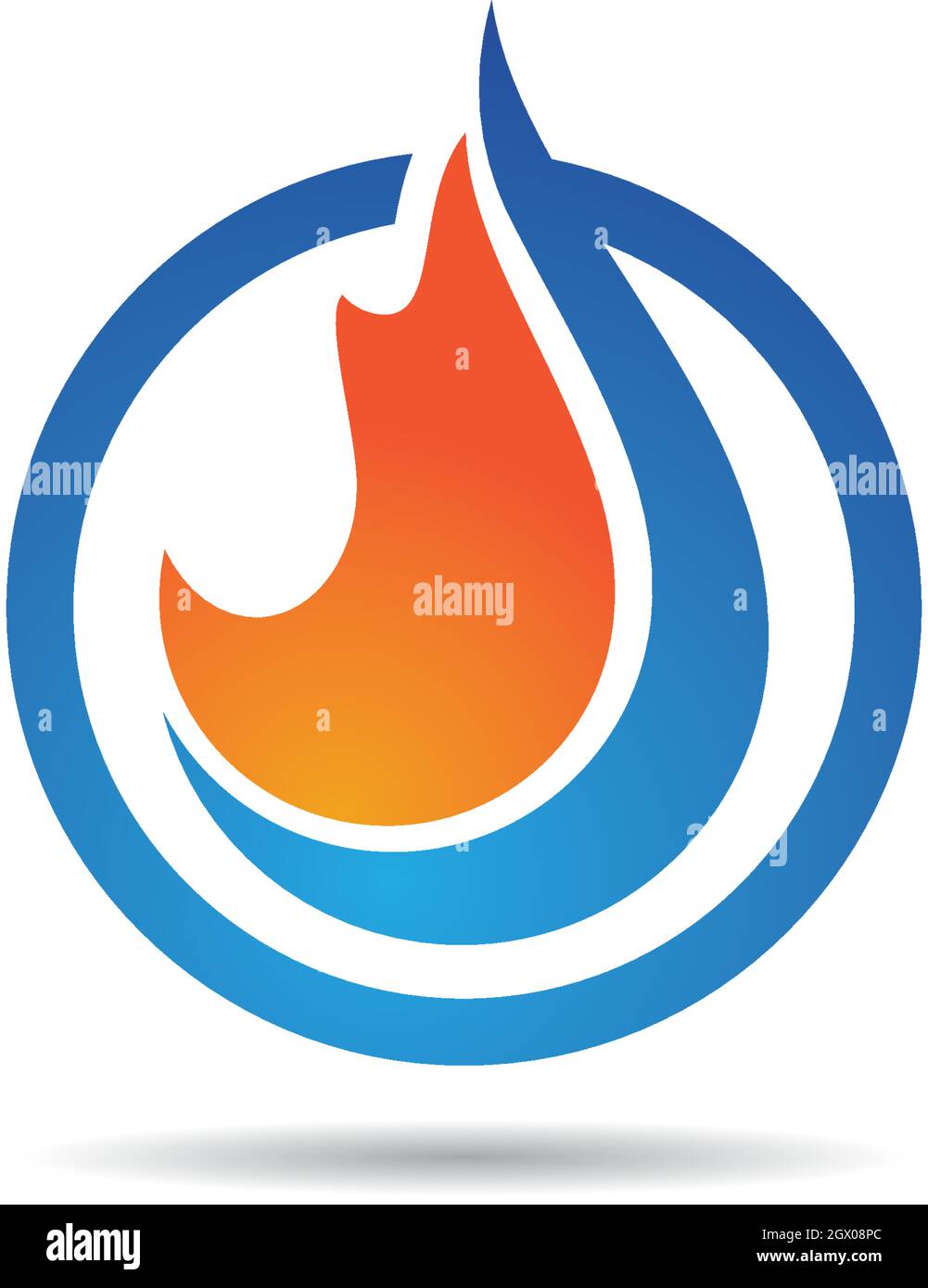 Feu flamme Modèle Logo Icône vecteur Pétrole, gaz et énergie concept logo Illustration de Vecteur