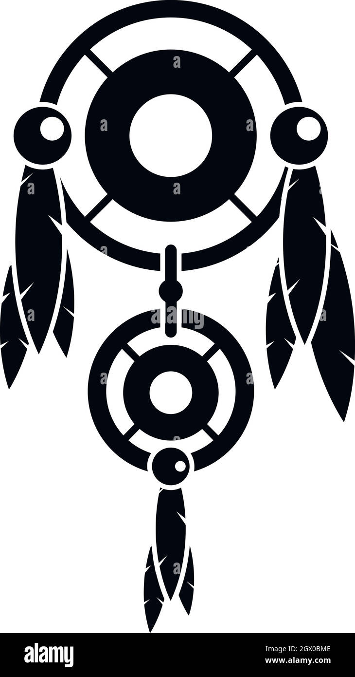 Native American dreamcatcher, icône de style simple. Illustration de Vecteur