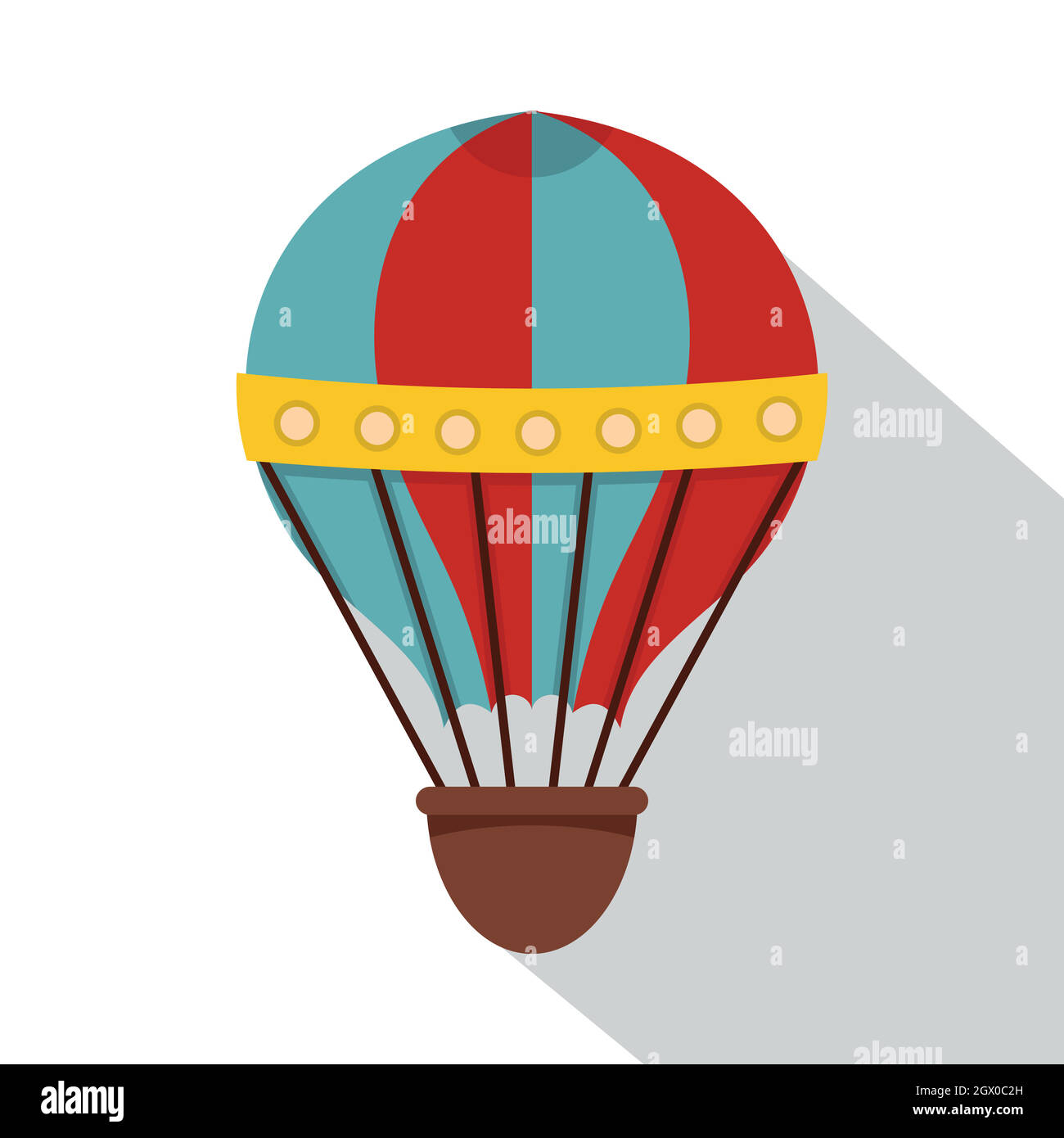 Le rouge et le bleu de l'air chaud ballon rayé icon Illustration de Vecteur