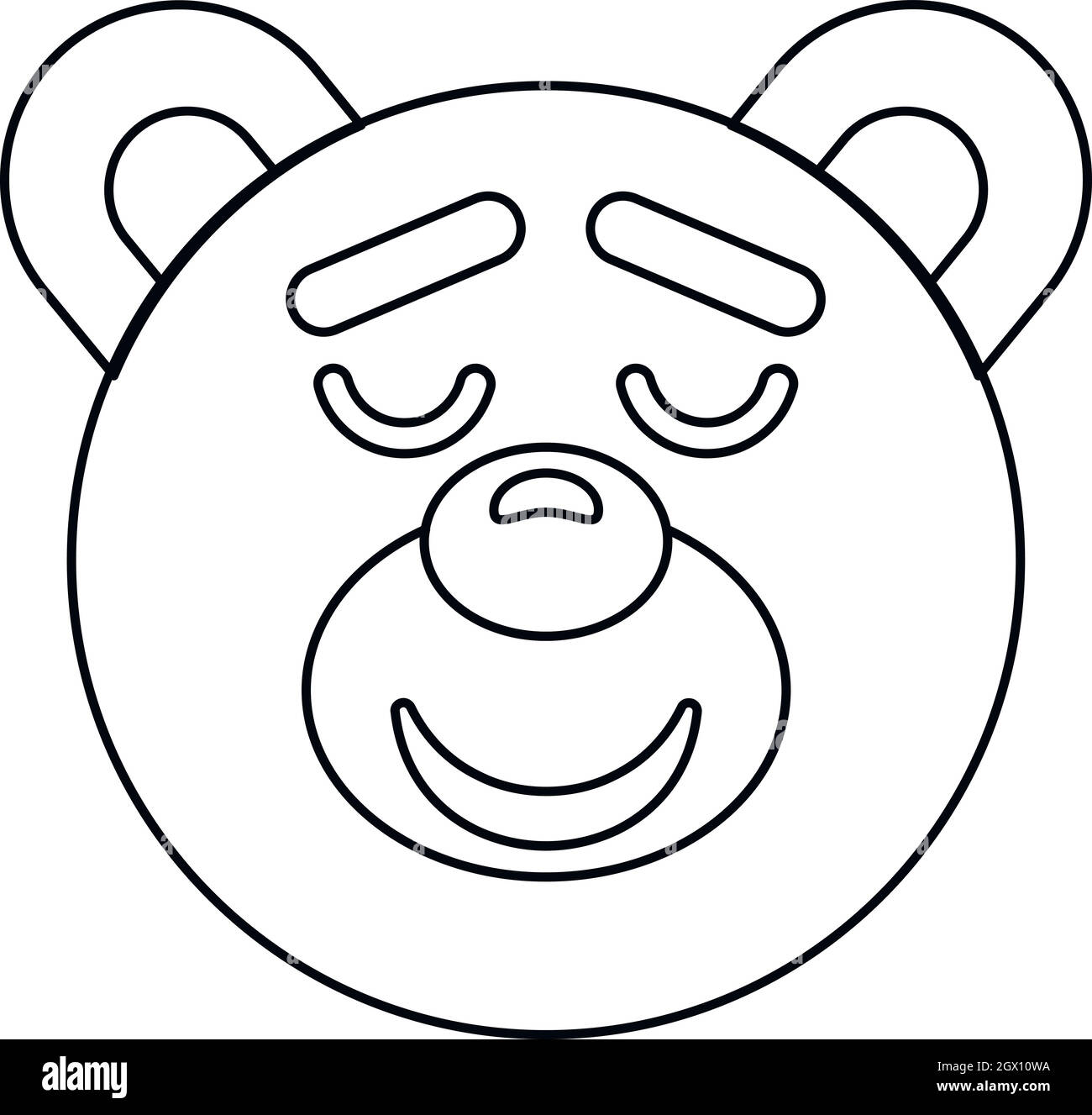 Teddy Bear Head, icône de style contour Illustration de Vecteur
