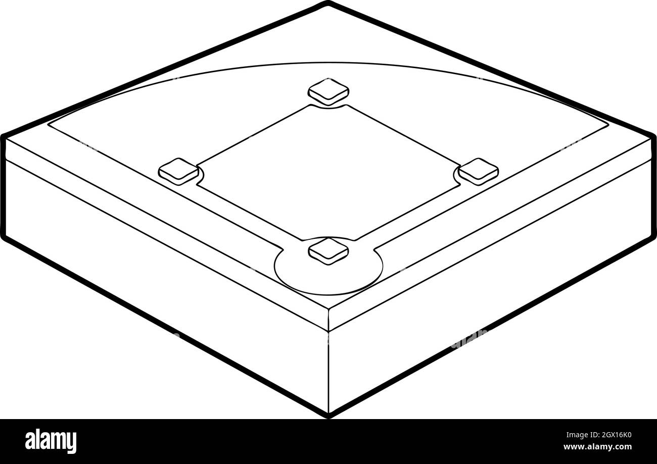 Sur le terrain de base-ball, l'icône de style contour Illustration de Vecteur