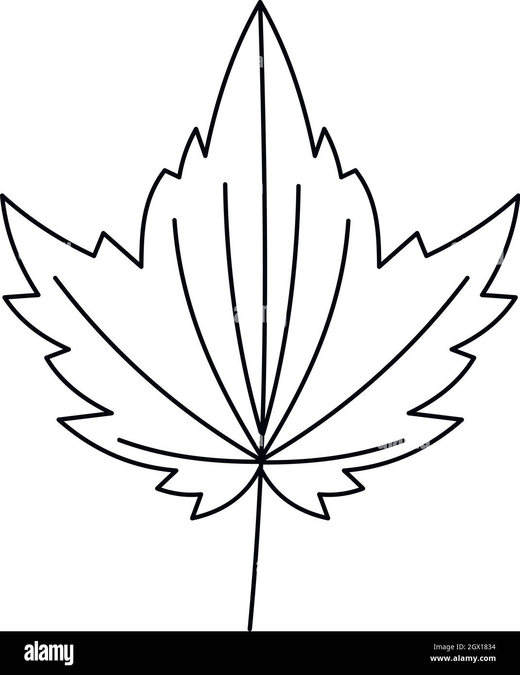 Grande icône style du contour des feuilles, Illustration de Vecteur