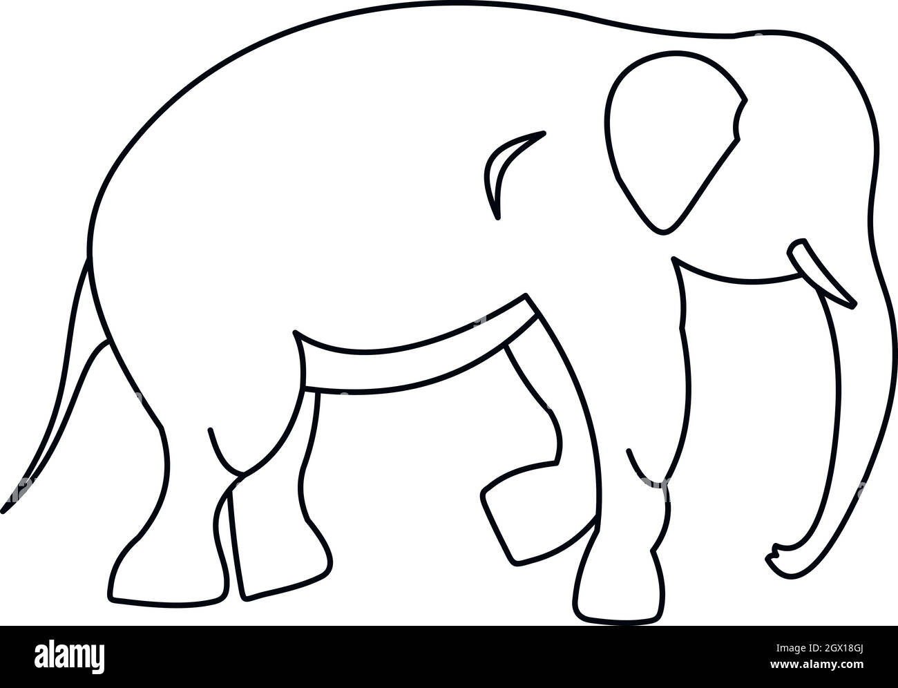 Icône style du contour, de l'éléphant Illustration de Vecteur