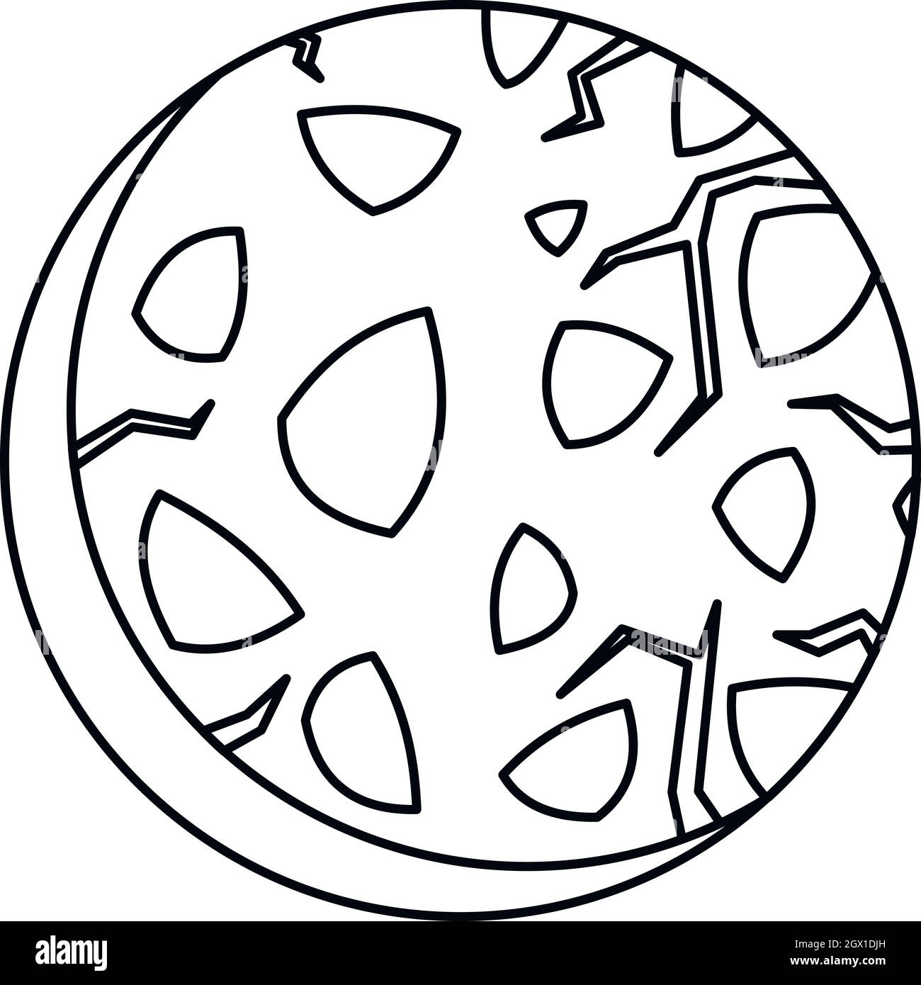 Planète rocheuse, l'icône de style contour Illustration de Vecteur