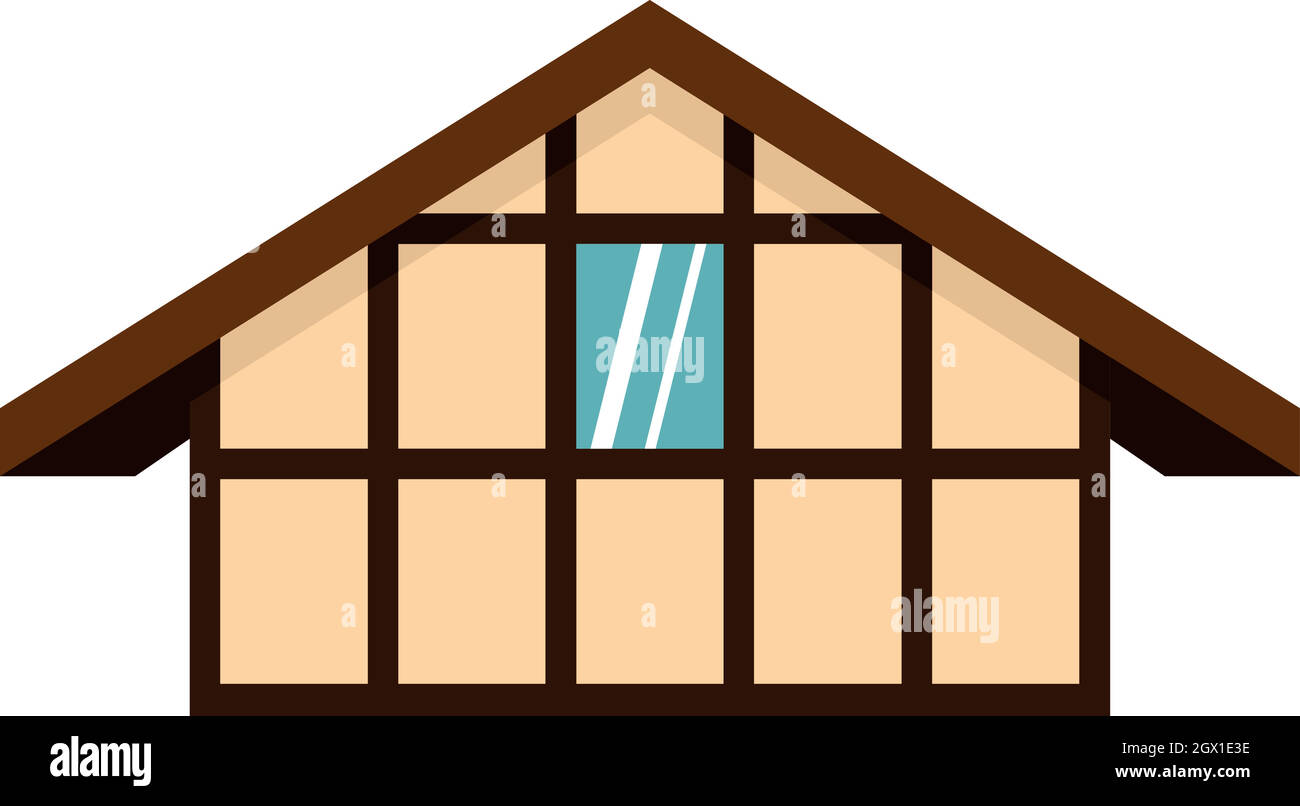 L'icône de la Maison Allemande, style plat Illustration de Vecteur