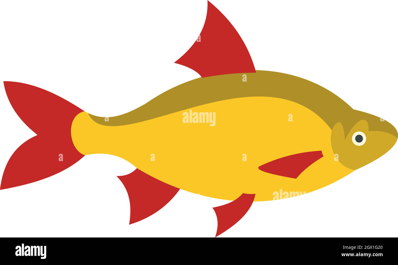 Scardinius erythrophthalmus icône, style plat Illustration de Vecteur