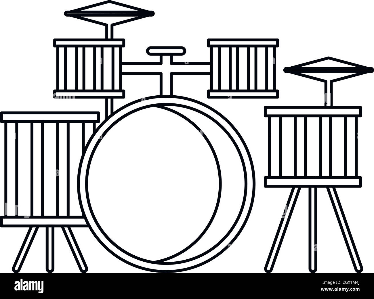 L'icône de batterie style du contour, Illustration de Vecteur