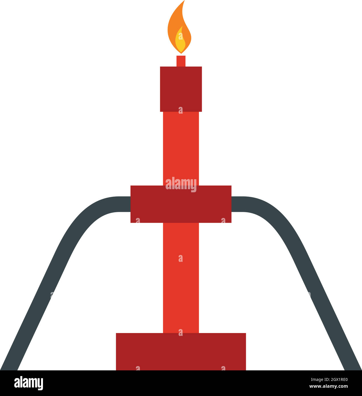 Gaz de pétrole en feu, l'icône flare style plat Illustration de Vecteur