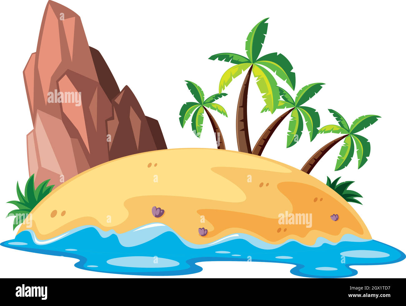Scène avec île dans la mer Illustration de Vecteur