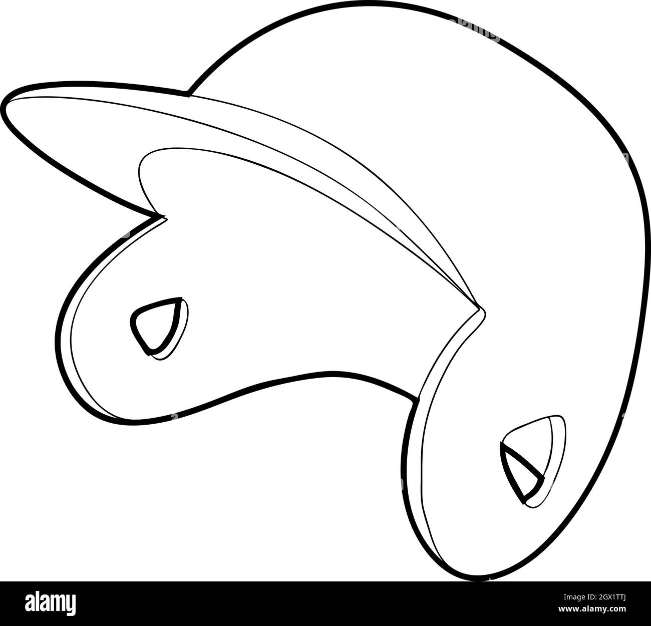 Casquette style du contour, icône Illustration de Vecteur
