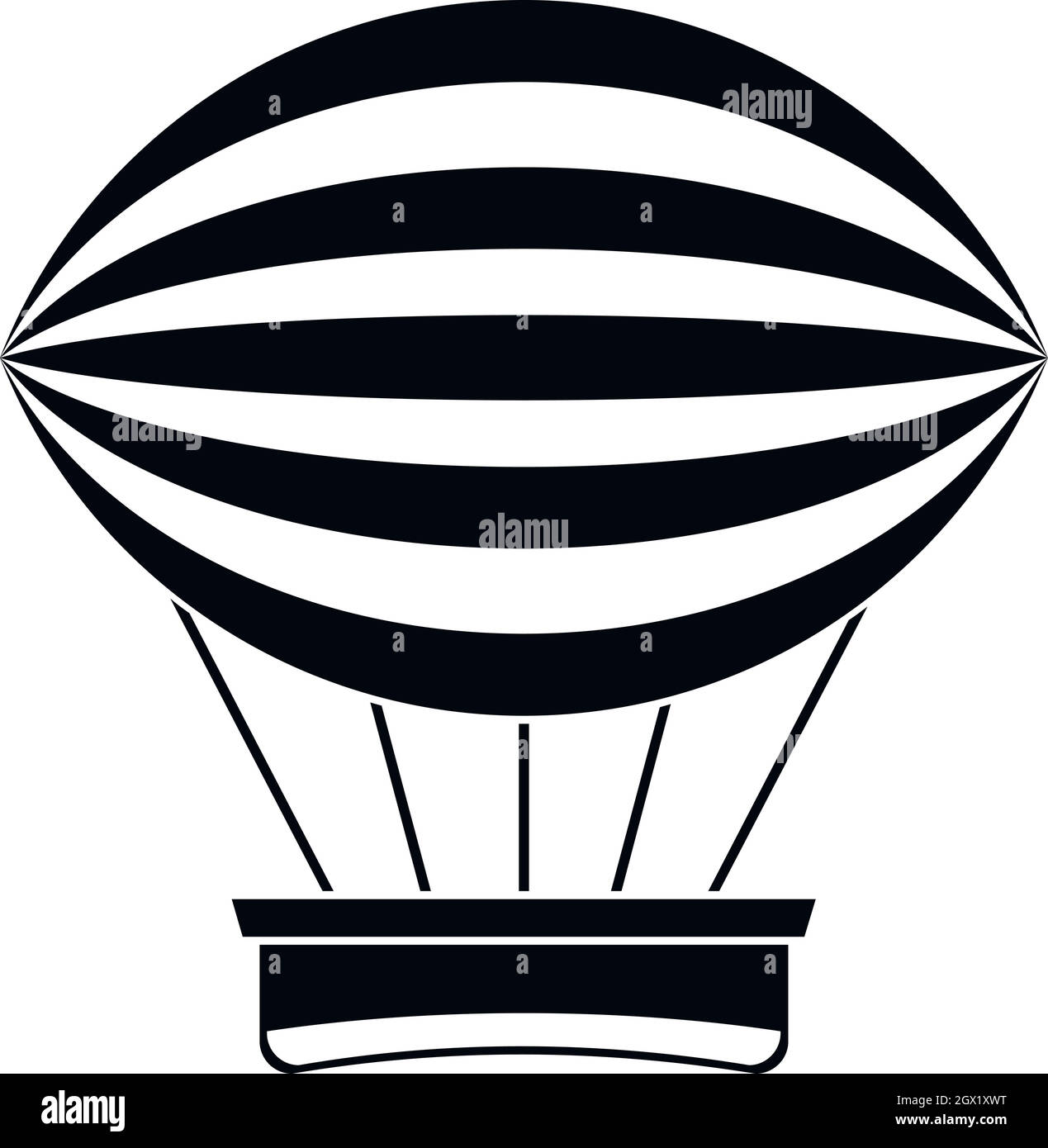 Retro rayé hot air balloon, icône de style simple. Illustration de Vecteur Retro rayé hot air balloon, icône de style simple. Illustration de Vecteur
