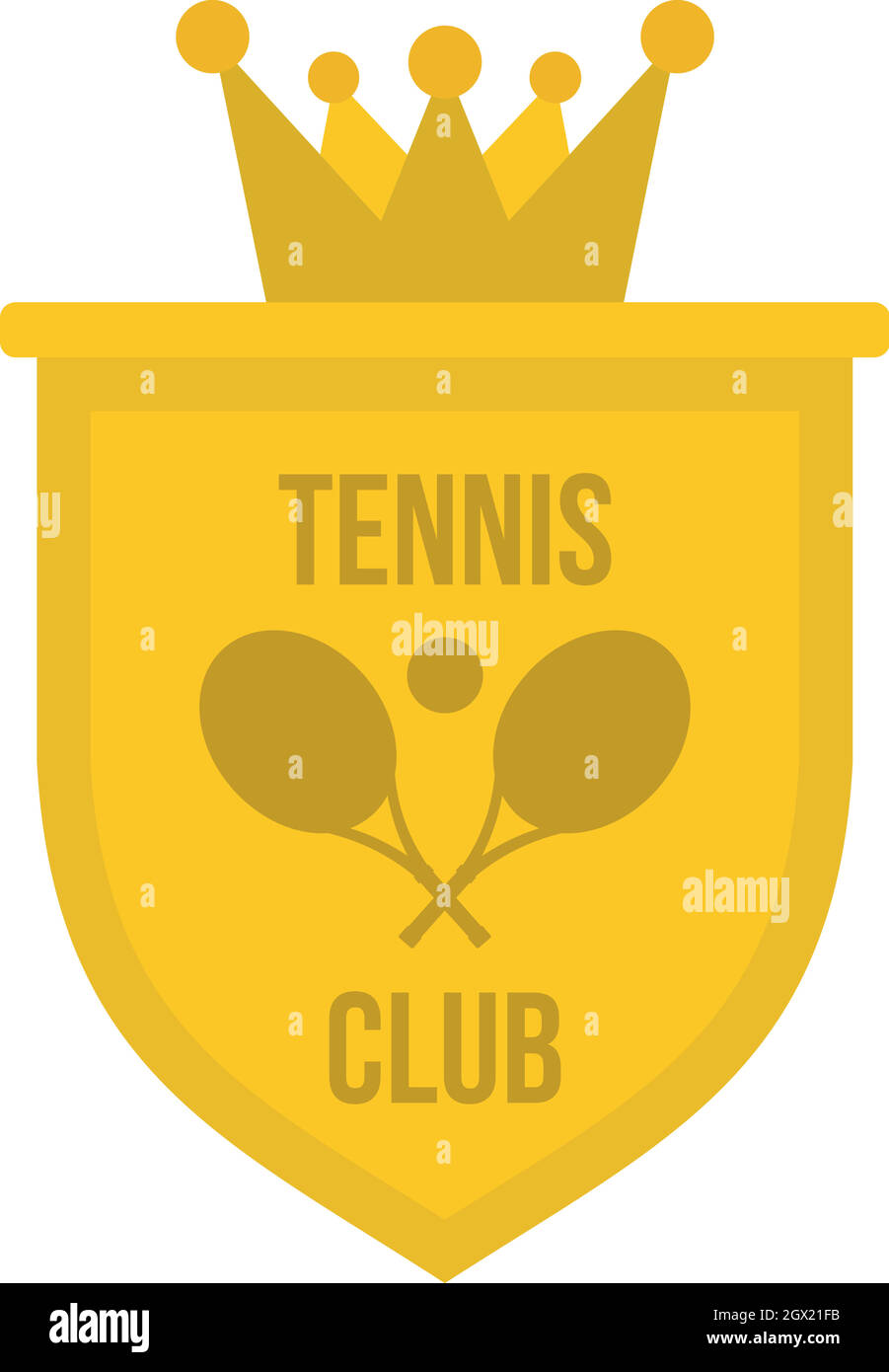 Blason du club de tennis, l'icône de style plat Illustration de Vecteur