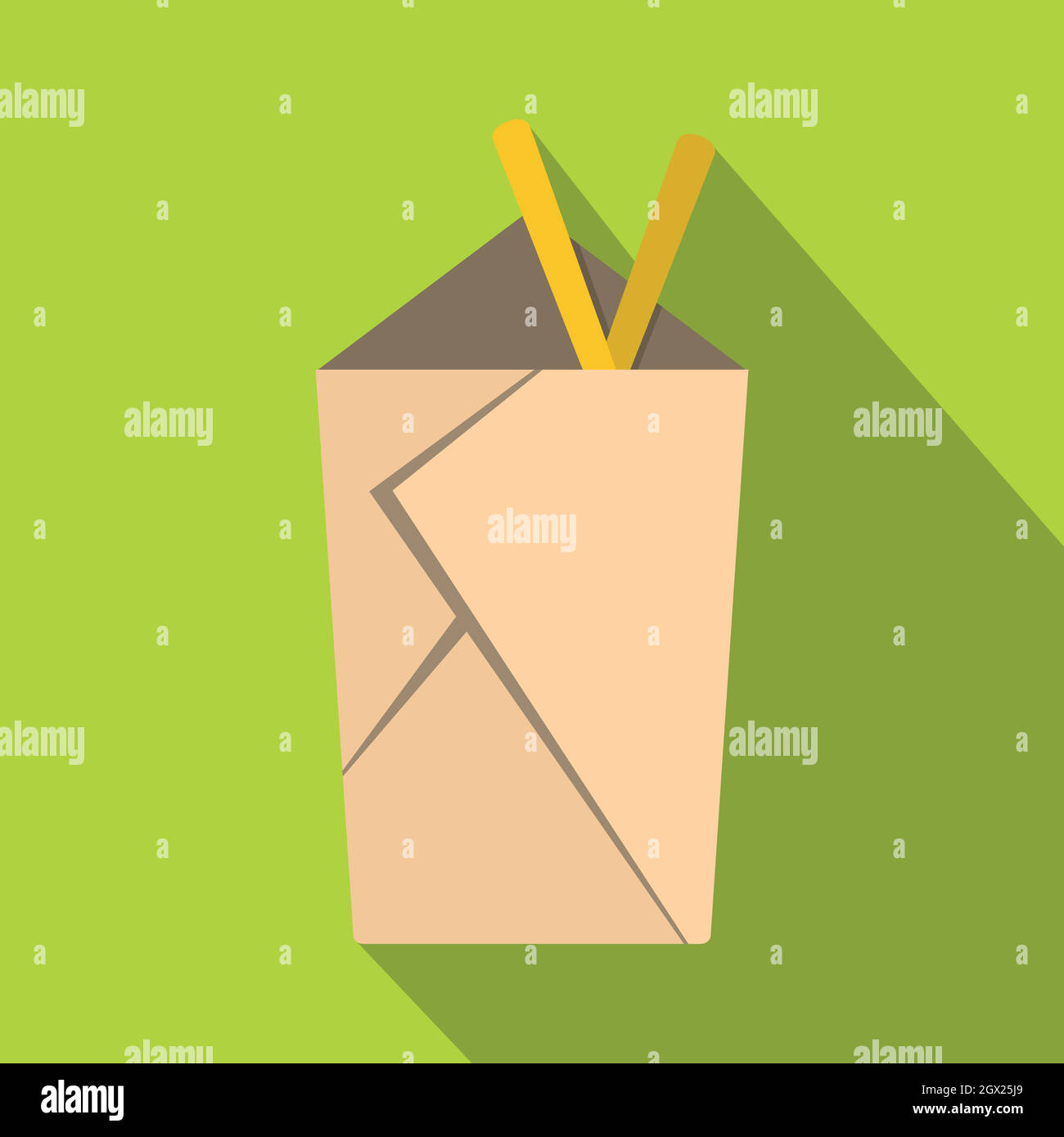 Sortir fort chinois avec des baguettes à l'intérieur de icon Illustration de Vecteur Sortir fort chinois avec des baguettes à l'intérieur de icon Illustration de Vecteur