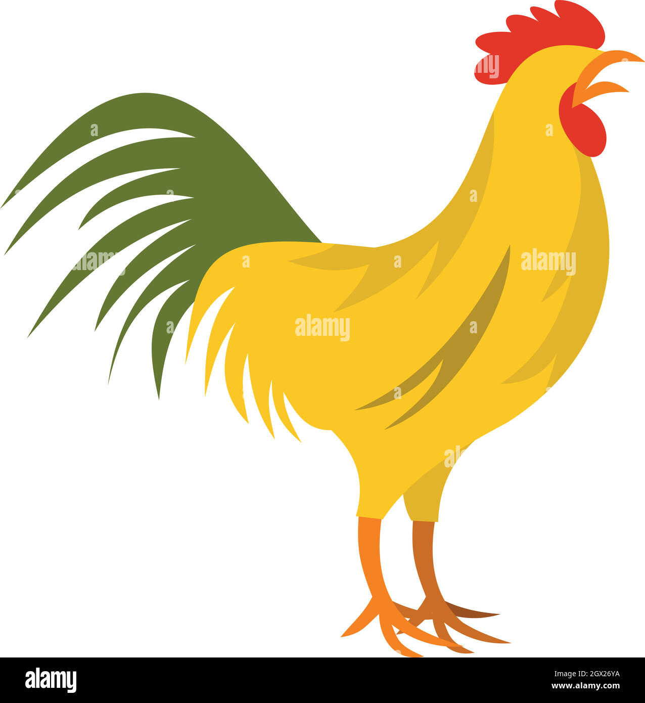 Coq Gaulois, symbole de la France, l'icône de style plat Illustration de Vecteur