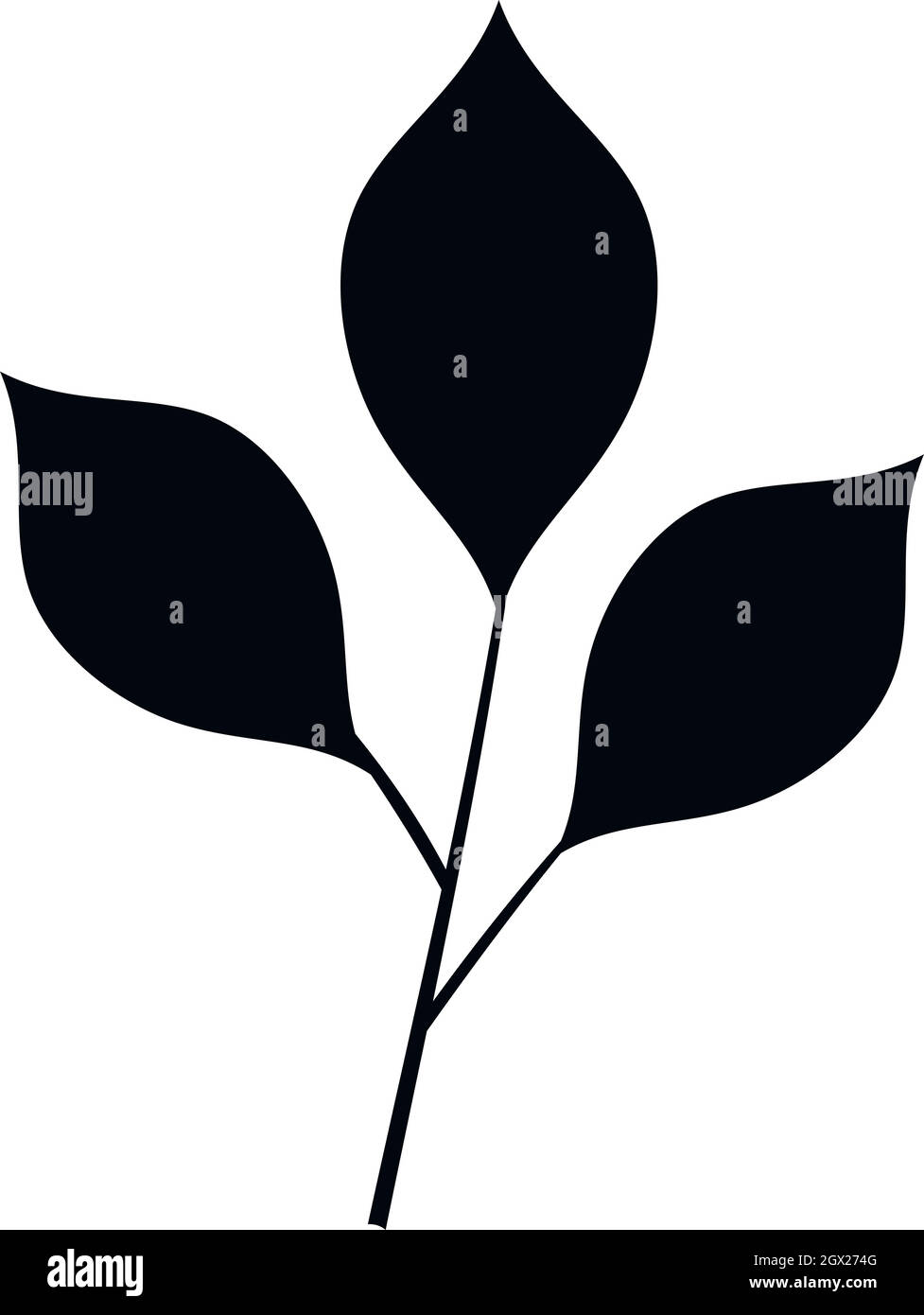 Feuilles de cerisier, l'icône de style simple. Illustration de Vecteur