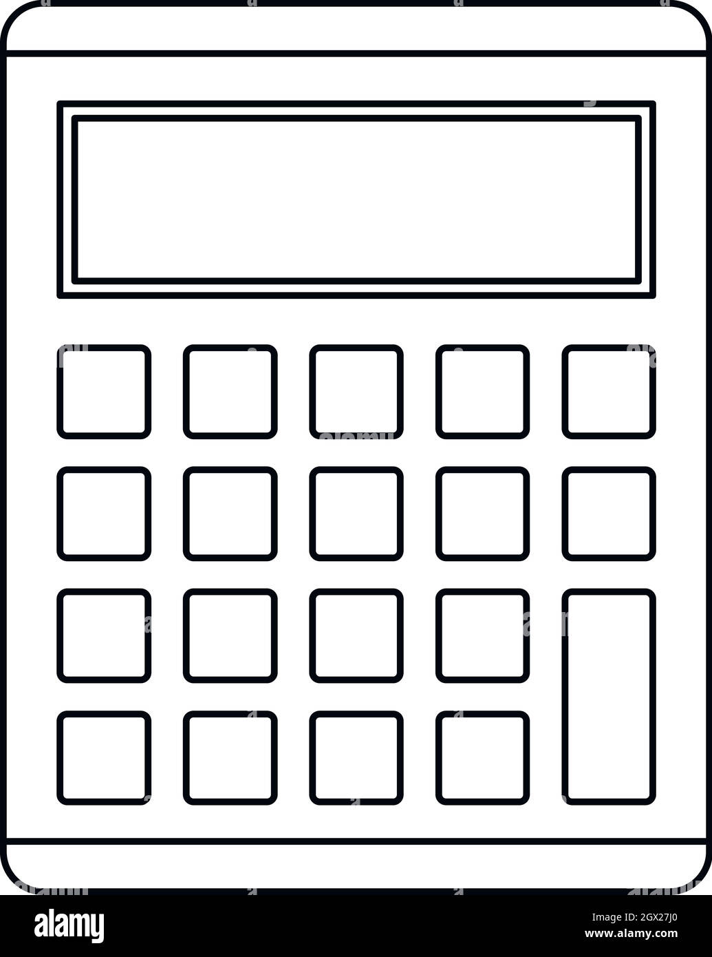 Style du contour, l'icône Calculatrice Illustration de Vecteur