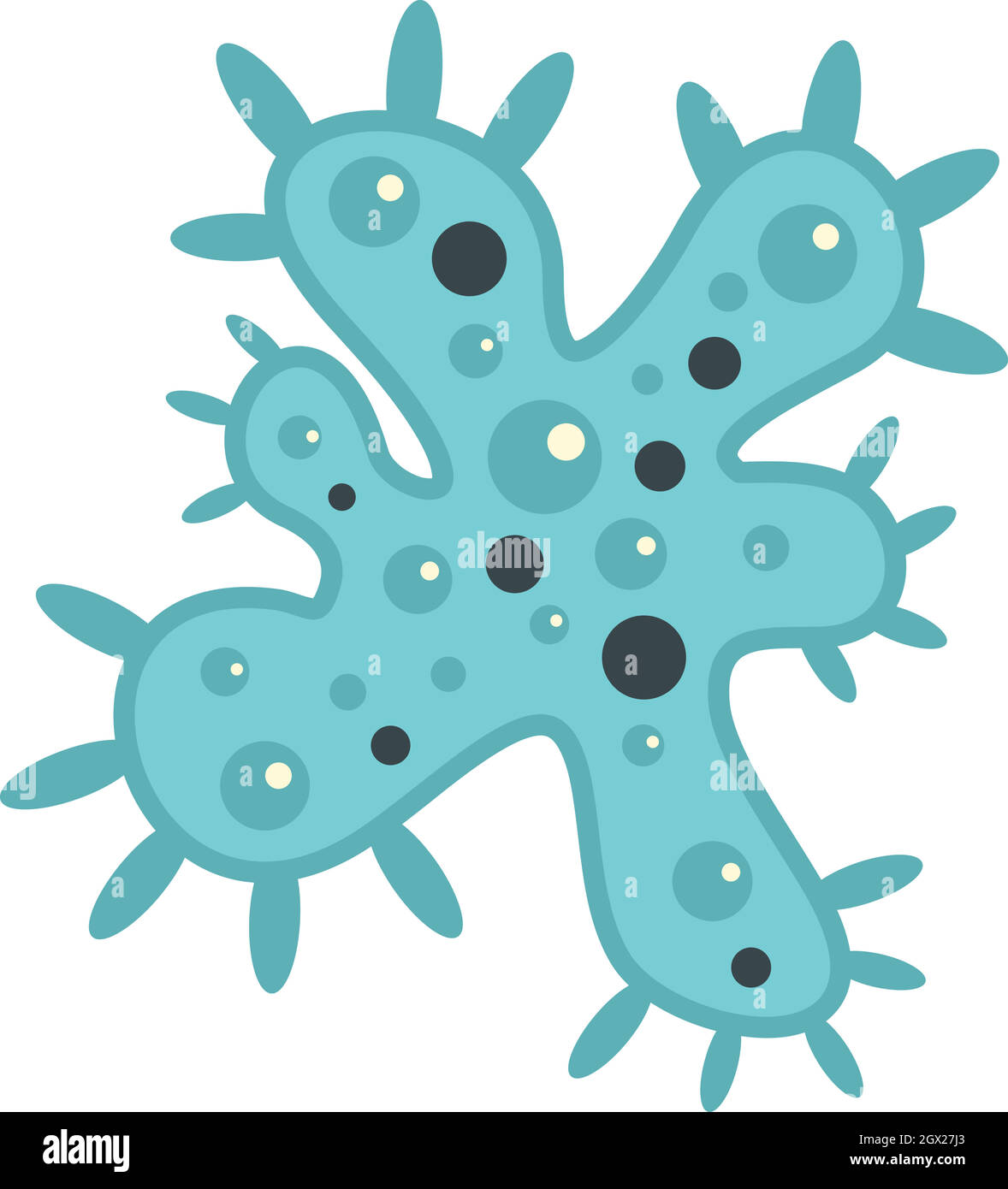 L'icône de bactéries, de style plat Illustration de Vecteur
