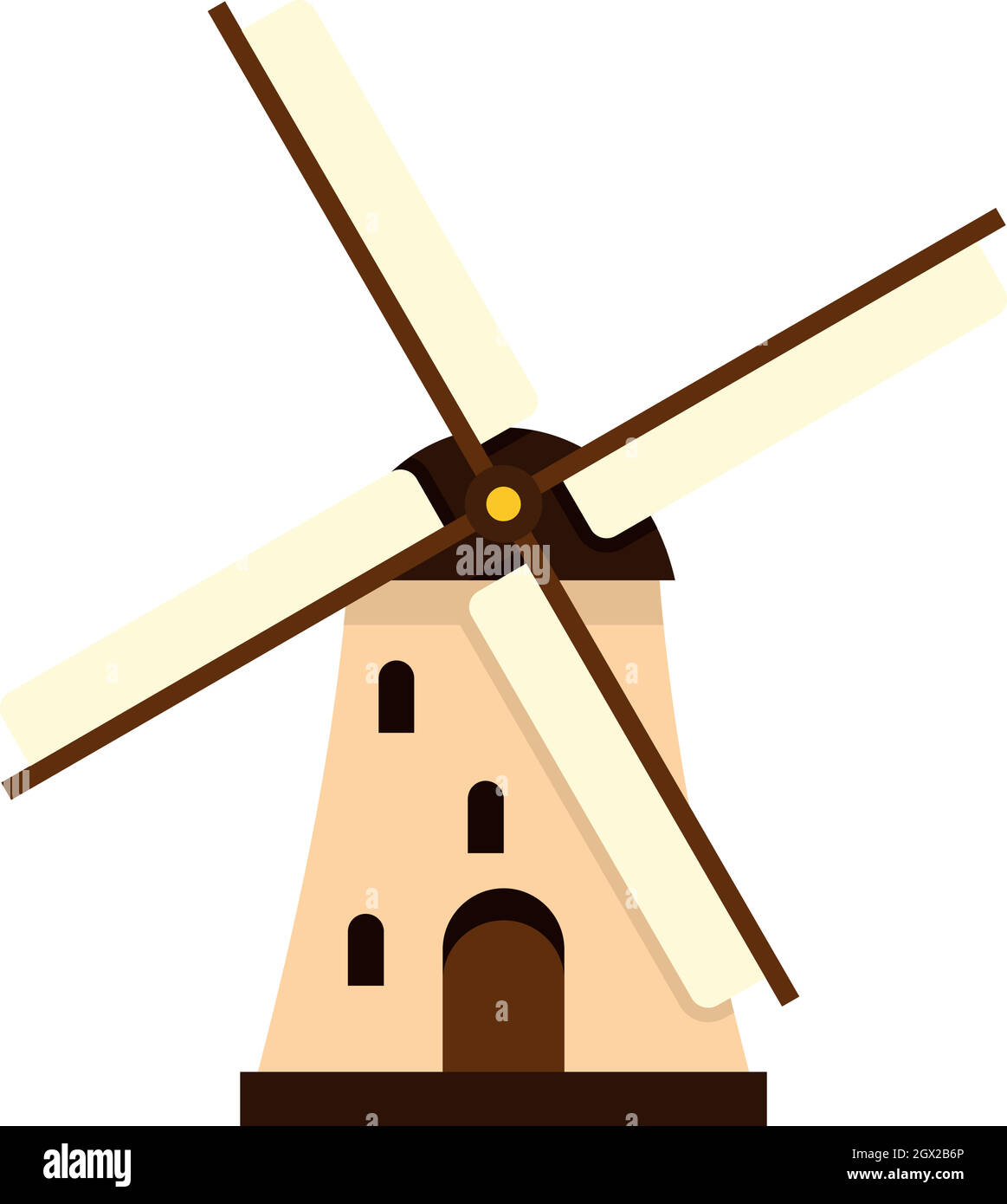 Moulin, icône de style plat Illustration de Vecteur