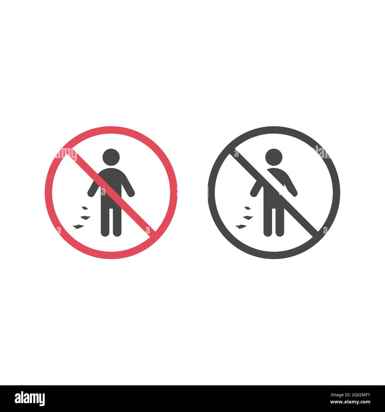 Ne pas jeter, ne pas laisser de signe rouge. Icône aucun vidage de la mémoire. Illustration de Vecteur