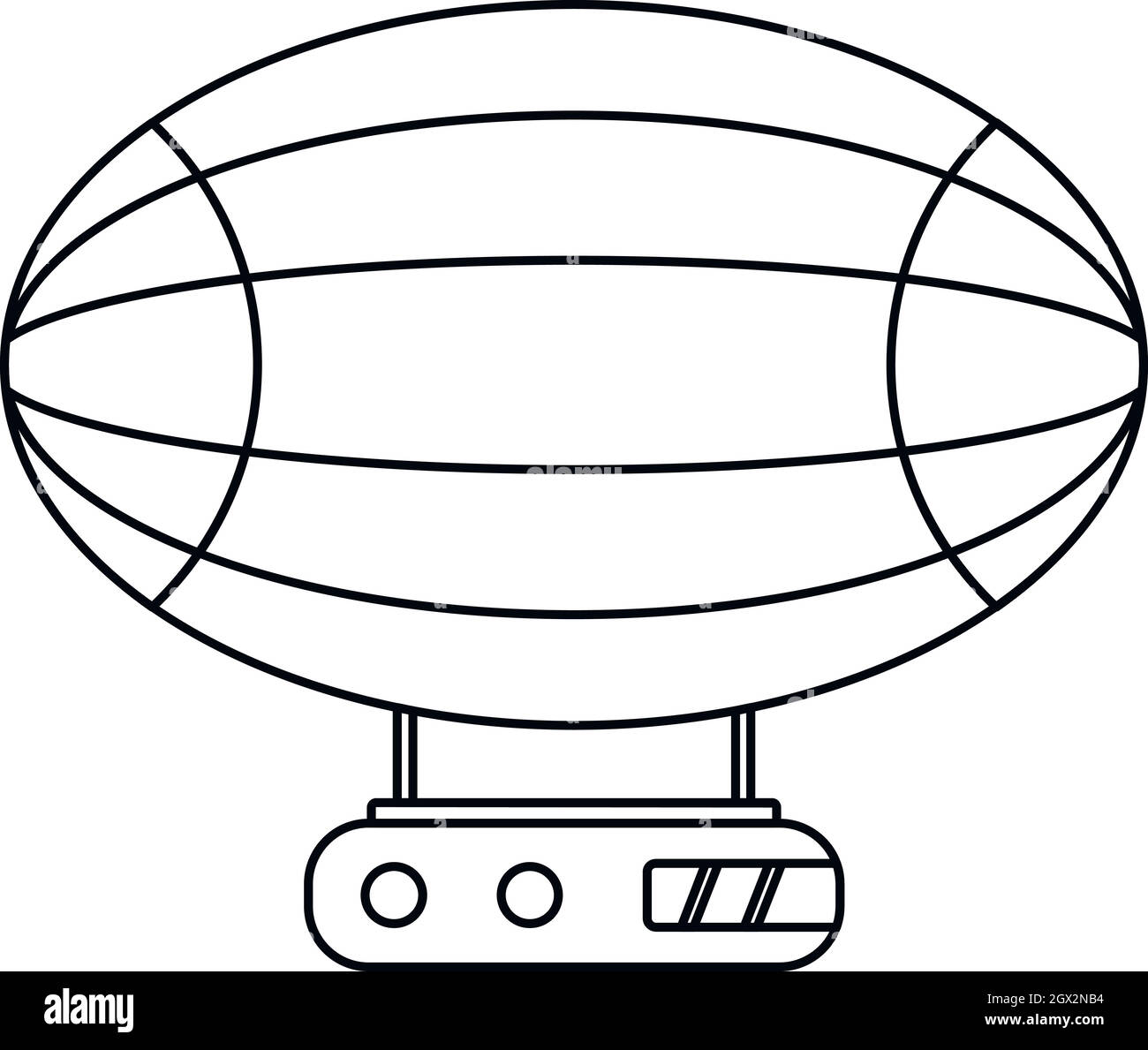 Icône de l'aérostat dirigeable, style contour Illustration de Vecteur Icône de l'aérostat dirigeable, style contour Illustration de Vecteur