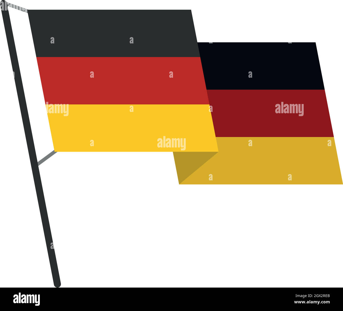 L'icône du drapeau allemand, style plat Illustration de Vecteur