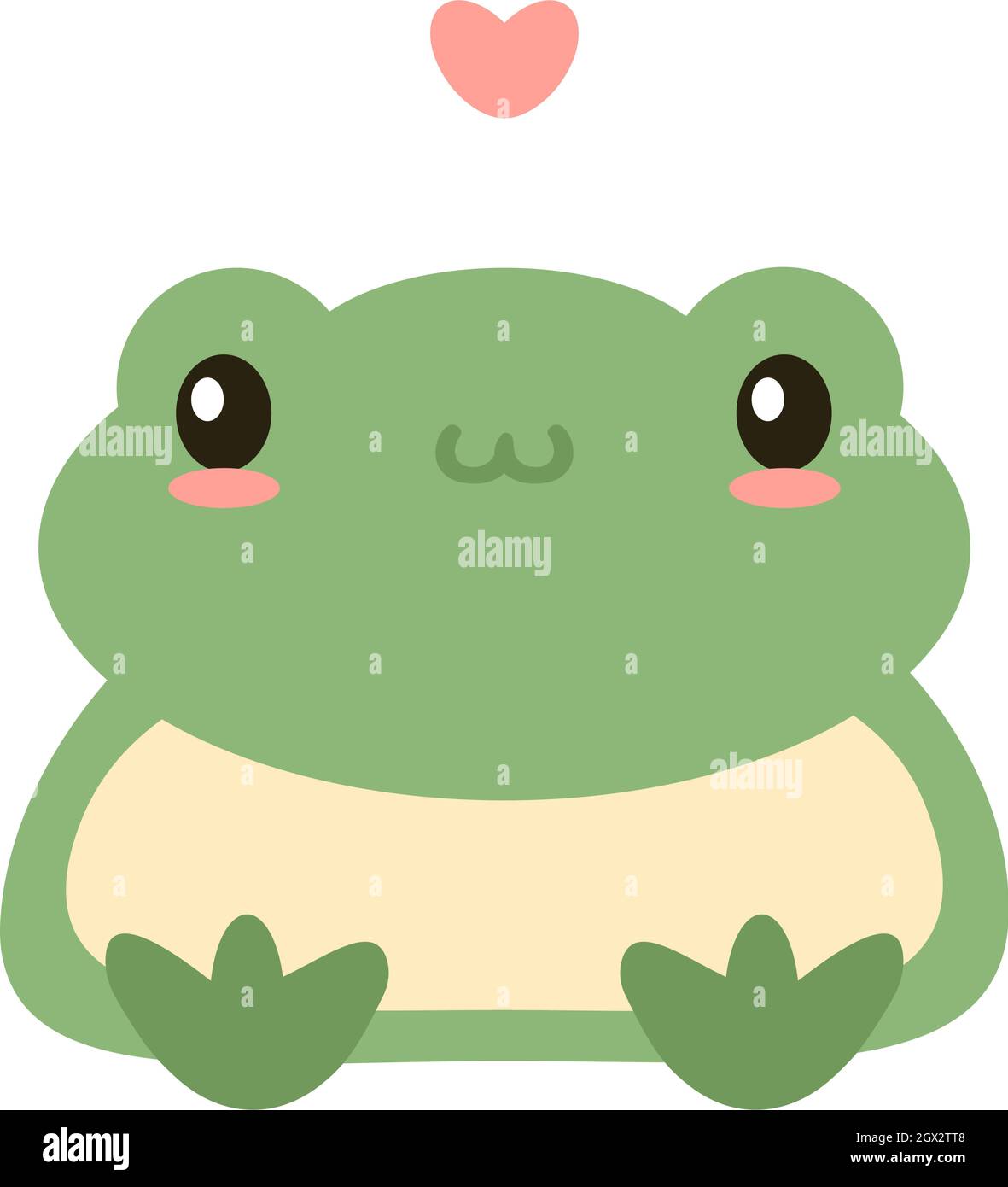 Illustration vectorielle vert mignon grenouille main. Crapaud puérile souriant. Style dessin animé plat. Illustration de Vecteur