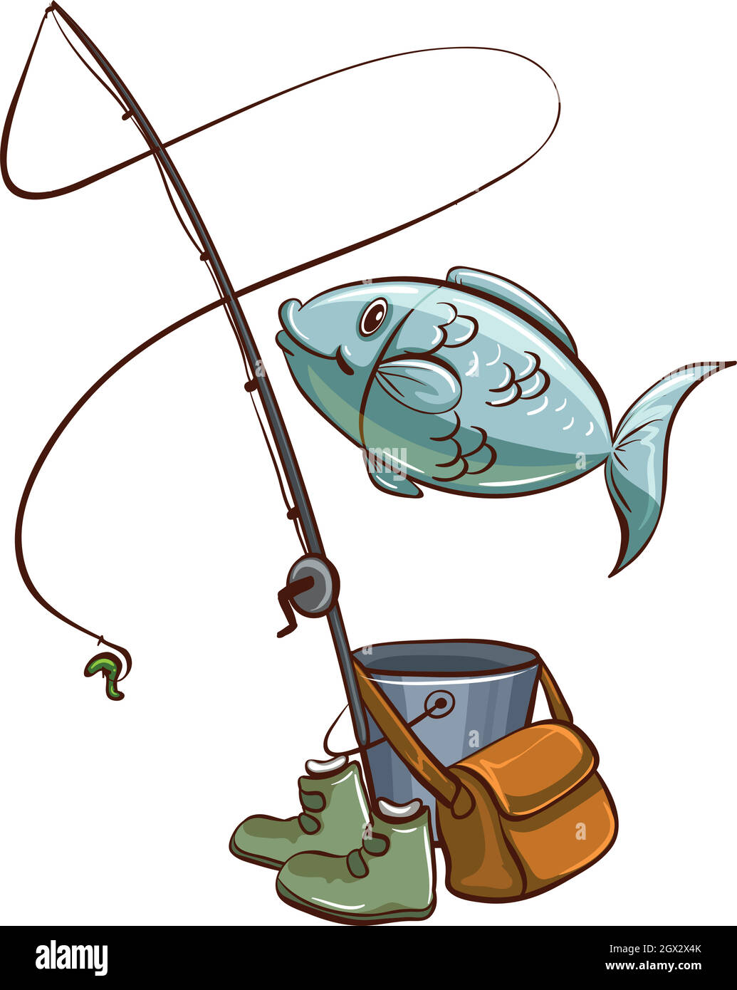 Équipements de pêche Illustration de Vecteur