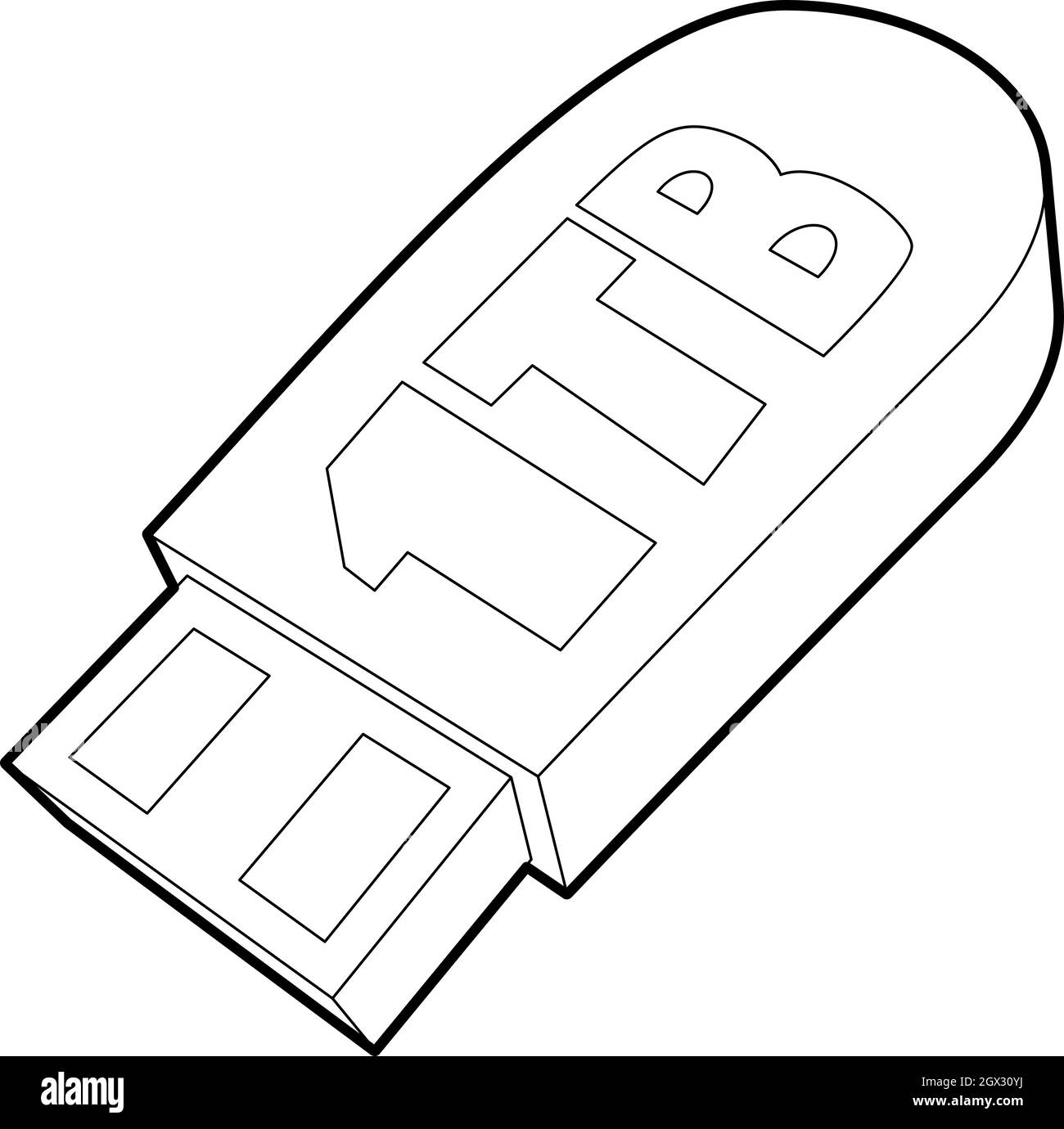 L'icône du lecteur flash, style contour Illustration de Vecteur