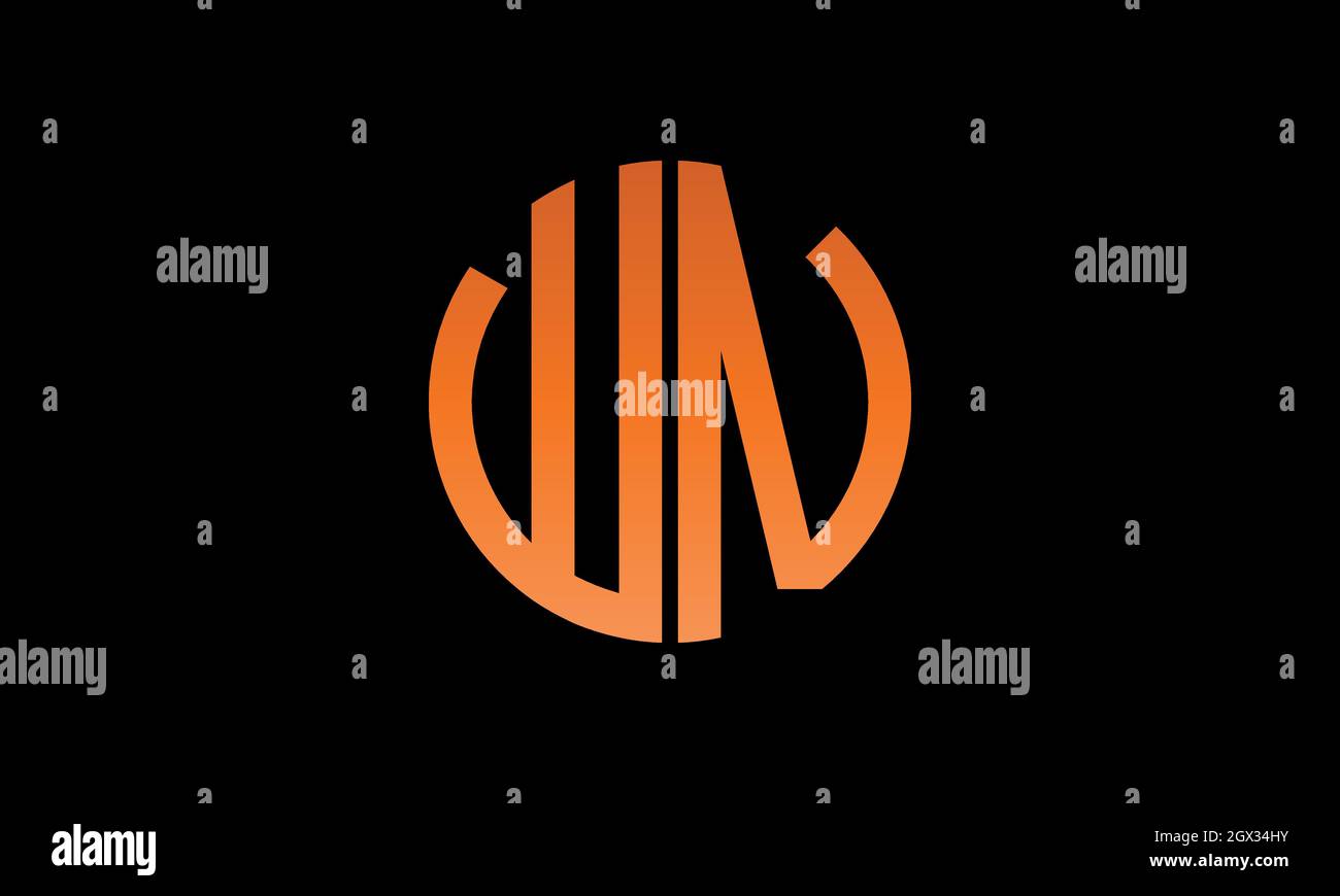 Alphabet WN ou NW cercle rond abstrait monogramme modèle de logo vectoriel Illustration de Vecteur